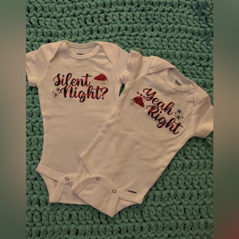 Twin Christmas onesies